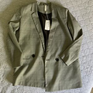 Mural Checked Longline Blazer